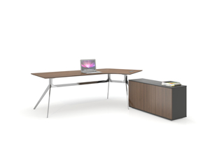 चीन उच्च गुणवत्ता वाले स्टील पैर कार्यकारी कार्यालय डेस्क एल आकार लकड़ी की आधुनिक कार्यालय तालिका और कुर्सी सेट मुक्त संयोजन - Product Image 3