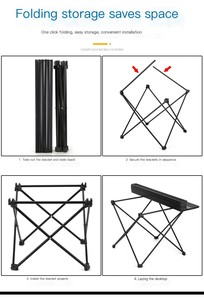 Mesa plegable individual para exteriores, mesa portátil para senderismo y acampada, mesa plegable para picnic de montaña - Product Image 6