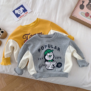 Felpa con cappuccio color patchwork per bambini 0-6 anni autunno inverno abbigliamento per bambini ragazzi pullover per cartoni animati felpa casual per bambini - Product Image 4