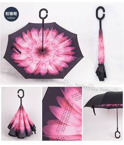 Parapluie droit à poignée en C, mains libres, coupe-vent, 2 couches, design vintage, ouverture manuelle, imperméable, anti-UV, couleur personnalisable - Product Image 3