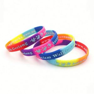 Pulsera de silicona con letras impresas, brazalete de goma con logo personalizado, pedido al por mayor, temática musical, uso diario - Product Image 5