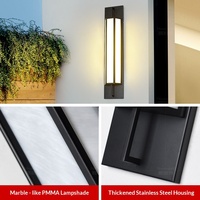 Lampe murale extérieure LED en acier inoxydable de style chinois moderne, étanche, pour patio, cour, villa, jardin, mur extérieur et pilier de portail