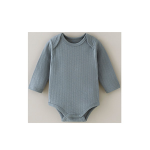 Body per Bambini <span class=keywords><strong>in</strong></span> <span class=keywords><strong>Cotone</strong></span> Tinta Unita Personalizzato con Basso MOQ, Abbigliamento Autunnale per Neonati e Bambini, Tutina Dolce per Ragazzi e Ragazze - Product Image 6