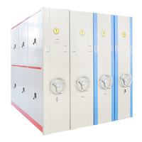 Armoire compacte mobile manuelle pour gain de place, système de rangement dense modulaire pour la gestion des documents juridiques des cabinets d'avocats