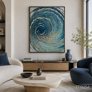 Gran Oferta: Pintura Abstracta de Espejo, Arte de Pared para Decoración del Hogar, Arte Texturizado Hecho a Mano con Degradado de Ondas, Fabricación en Vietnam, OEM, ODM, Venta al por Mayor - Product Image 6