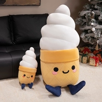 Dessin animé Snack Emojis peluche oreiller crème glacée poupée doux peluche oreiller jouet