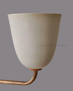 Lustre Lola artisanal 3 lumières en noyer, style moderne du milieu du siècle, luminaire suspendu en bois pour salon - Product Image 6