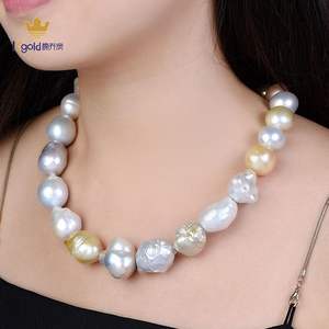 Collana di Perle Barocche all'Ingrosso per FBA e <span class=keywords><strong>Distributori</strong></span> Oltremare, Argento 925, Design Personalizzato, Logo Gratuito, Direttamente dalla Fabbrica - Product Image 1