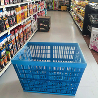 Panier de présentation en plastique pour supermarché, multifonctionnel, épaissi, pliable, boîte de retournement pour fruits et légumes en gros
