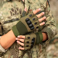 Gants tactiques mi-doigts d'été pour hommes, pour le cyclisme, la protection extérieure, antichoc, camouflage