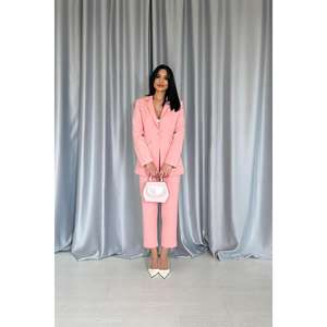 Conjunto de Traje Rosa para Mujer, 100% Poliéster, Antiarrugas, Ropa Formal - Product Image 3