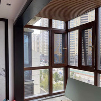 Marco de parrilla de aluminio decorativo francés moderno hecho a medida ventanas de vidrio templado arco circular superior columpio aluminio duradero