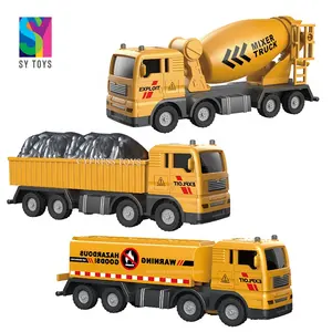 SY TOYS Model toys Engineering oil tanker/mixer/mud truck toy and toy building hobby model ,3 colors mixed for kids