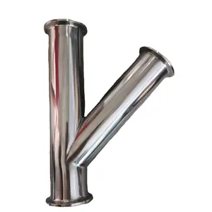 Standard and nonstandard sanitary tube fittings stainless steel Y type 45deg clamped