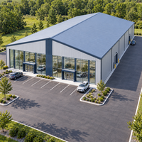 Centre commercial préfabriqué en structure métallique à grande portée pour salles d'exposition et marchés de gros