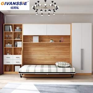 Cama Murphy Moderna con Diseño Oculto en la Pared, Ahorra Espacio, Plegable, Modular, con Almacenamiento, Tamaños Personalizables, <span class=keywords><strong>Muebles</strong></span> para el Hogar - Product Image 6