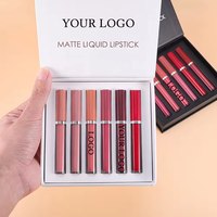 Vente en gros 6 Pcs Mat Liquide Rouge À Lèvres Ensemble Logo Personnalisé Vegan Rouge À Lèvres Kit Haute Pigment Longue Durée Maquillage Des Lèvres