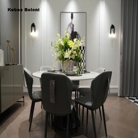 Ensemble de table à manger ronde de haute qualité avec 6 chaises en acrylique pour la maison, l'hôtel ou le bureau