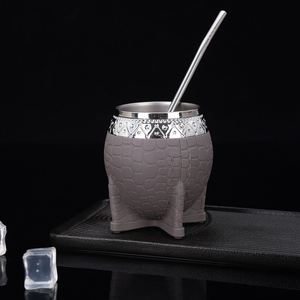 Taza de Yerba Mate Argentina de Lujo, 180 ml, Mini Taza Aislada de Acero Inoxidable 304 con Forma de Huevo y Pajita, Venta Directa de Fábrica al por Mayor - Product Image 5