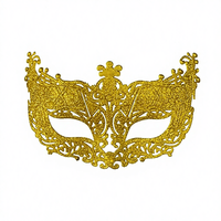 Masque de maquillage en plastique creux en forme de renard rouge et noir doré pour carnaval, Noël et Halloween, vente en gros directe d'usine