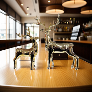 Adornos Tallados de Ciervo <span class=keywords><strong>Milu</strong></span> para el Hogar, Sala de Estar, Muebles de TV y Vino, Decoración de Pasillo, Ciervo de Cuernos Largos, Regalo de Inauguración de Casa - Product Image 4