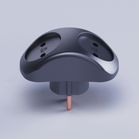 Mini adaptateur de prise russe non-terré, forme triangulaire, 10A, 2 prises, indice IP20, extenseur électrique compact résidentiel