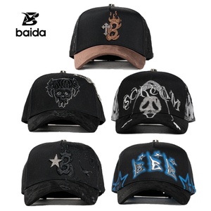 หมวกแก๊ปดีไซน์เนอร์ทรง 5 แฉก ปรับขนาดได้ ปักลาย 3 มิติ ตกแต่งโลหะรูปกากบาท หมวกเบสบอลลำลอง สไตล์สตรีทแวร์ ฮิปฮอป - Product Image 5