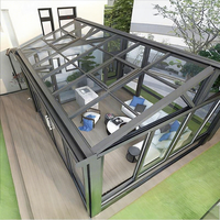 Serre en verre portable personnalisable pour l'extérieur, utilisable en 4 saisons, pour jardin, patio, cour arrière, solarium, jardin d'hiver, véranda