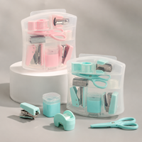 Ensemble de papeterie miniature personnalisé avec logo, kit de fournitures de bureau et scolaires portable avec agrafeuse, ciseaux, ruban adhésif pour étudiants, cadeau d'affaires