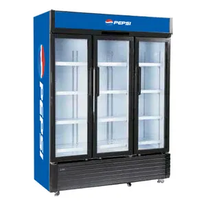 Global Distribution Vertical Drink Freezer Display Beverage Cola Cooler Commercial Upright Refrigerator Showcase With LED Lights