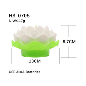 เทียนพลาสติก <span class=keywords><strong>LED</strong></span> ไฟฟ้ารูปดอกบัวแบบไร้เปลวเทียนโคมไฟดอกบัวประดิษฐ์ตกแต่งด้วยดอกไม้ที่ต้องการไฟดิวาลี - Product Image 2