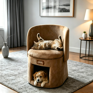 Wholesale <b>Folding</b> Chair With Rollers Pet Cat Cave <b>Bed</b> Sleeping <b>Bed</b> Metal Wooden Iron Frame Orthopedic Memory Foam Small Dog <b>Bed</b> - Product Image 1