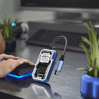Hub Ekspansi USB 3.0 Aluminium Alloy 4-Port Tipe-C untuk Laptop, Ponsel, Thunderbolt, dan Game, Tersedia