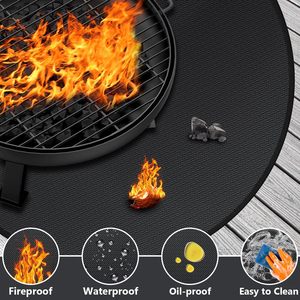 Tapis de foyer à <span class=keywords><strong>bois</strong></span> extérieur <span class=keywords><strong>sous</strong></span> le gril tapis ignifuge tapis résistant à la chaleur pour terrasse patio herbe - Product Image 4