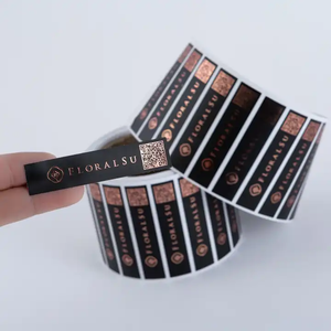 Stampa di adesivi in oro rosa, rotolo impermeabile rotolo di lamina d'oro lucido Logo personalizzato etichetta di imballaggio (vecchio) - Product Image 4