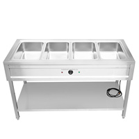 Équipement de restauration Buffet Acier inoxydable Chauffe-plats électrique commercial Bain Marie Table vapeur avec contrôle de la température