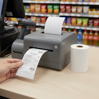 Rollo de papel térmico para recibos de 3 1/8" × 230, rollo de papel para caja registradora, papel para recibos POS para tickets de compras en supermercados