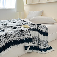 Plaid en polaire jacquard cationique à rayures flocon de neige, doux et confortable, vente en gros pour canapé, lit, sieste au bureau