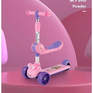 Childrens Scooter With Seat Height Adjustable 3 In 1 For Kids Age 2 10 Years Pink And Purple - Product Image 1