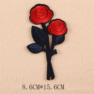 China Embroidery Manufacturer Custom Embroidered Red Flower Rose Patch - Product Image 6