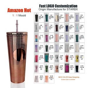 Vendita calda 24oz, 20oz, 16oz, logo personalizzato, bicchiere in plastica sfusa, tazza da caffè fredda, bicchiere con coperchio e cannuccia - Product Image 5