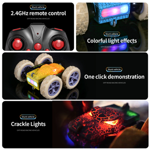Aijh RC Twist diễn viên đóng thế xe đôi bên với âm nhạc và đèn mát RC Xe 360 xoay Khủng long điều khiển từ xa xe - Product Image 3