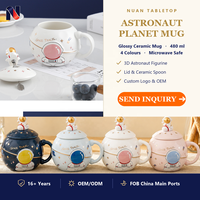 Mug en céramique sur le thème de l'espace, pour le bureau, look minimaliste, simple, pour les boissons quotidiennes, pour les enfants, petit-déjeuner, avec boîte colorée
