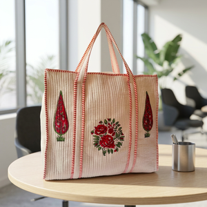 Sac fourre-tout en coton pour femme avec fermeture éclair, grande capacité, élégant sac à bandoulière pour la plage, les voyages et le shopping - Product Image 3