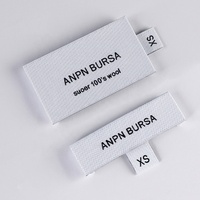 Étiquettes tissées personnalisées en polyester avec logo de marque pour vêtements, étiquettes de taille tissées pliées à coudre sur col de chemise, pour chaussures et sacs