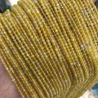 2mm 3mm 4mm Agate jaune naturelle perles en vrac à facettes véritable pierre naturelle coupe perles de pierre précieuse en vrac pour la fabrication de bijoux