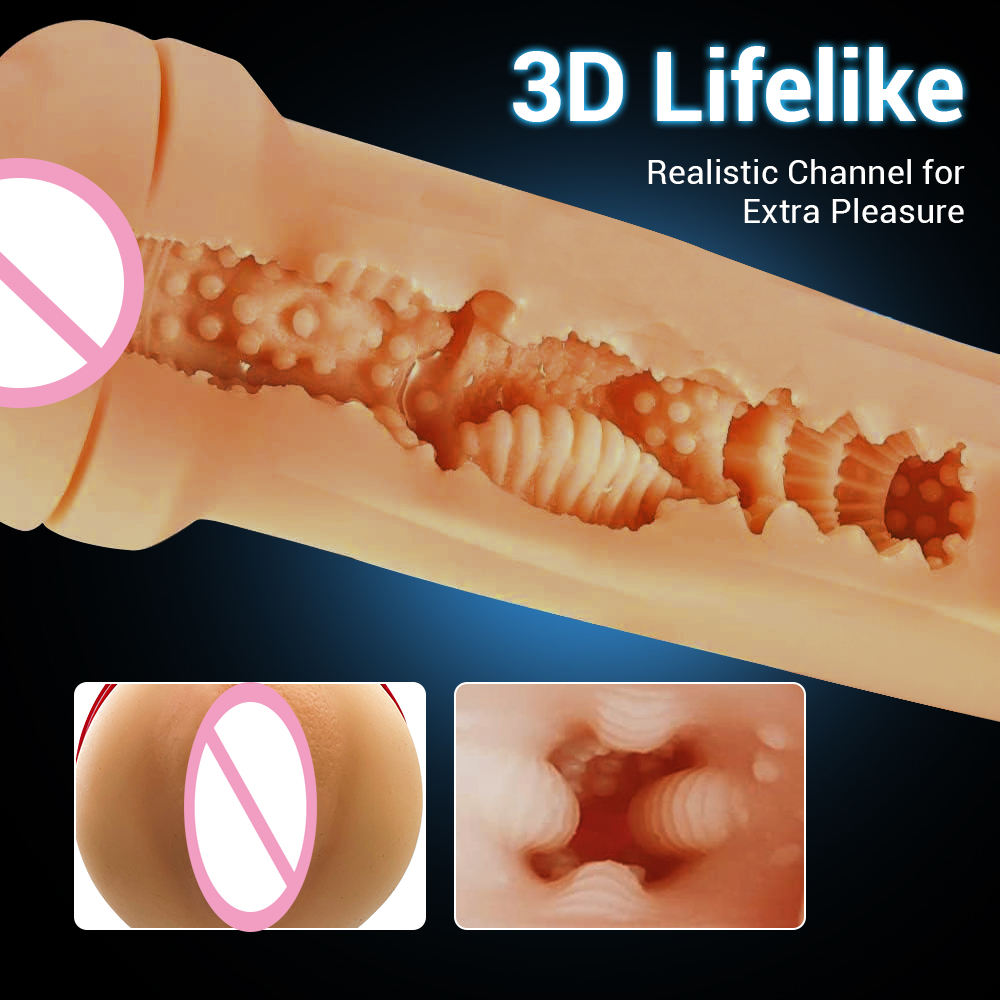 جهاز استمناء للرجال بجيب ومهبل وملمس واقعي أداة استمناء عميقة ناعمة للغاية  قابلة للتبديل ألعاب جنسية للرجال