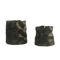 Nouveau Pot à Bougie en Céramique Créatif Gaufré Plissé, Forme d'Origami Irrégulière, pour le Remplissage de Cire, Fabriqué en Chine
