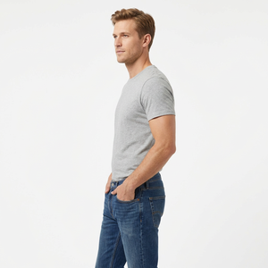 Jean en denim coupe droite, délavé, taille mi-haute, en coton, coupe classique, style décontracté, délavé à la pierre, pour l'automne - Product Image 5