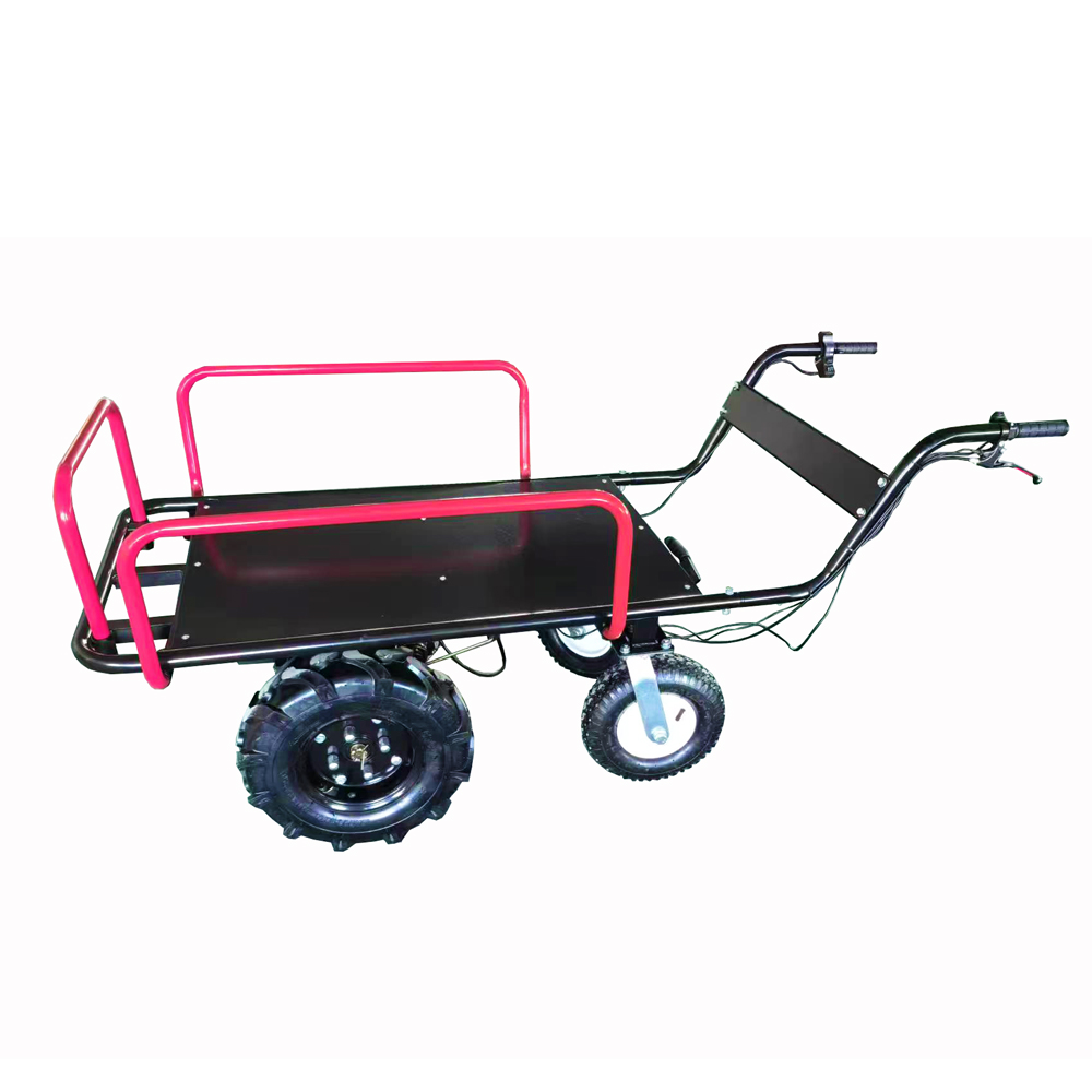 Industrial Electric 4-Wheel Metal Cargo Hand Cart Trolley Outdoor Garden Dump Wagon Heavy Duty with OEM Customization Support